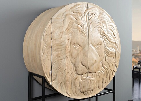Kapp LION helepruun / must, 100x38xH140 cm