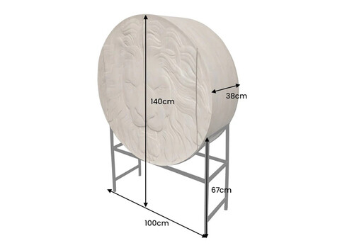 Kapp LION helepruun / must, 100x38xH140 cm