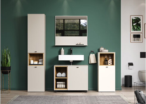 Peegel SAO PAOLO hall / tamm, 80x14xH74 cm