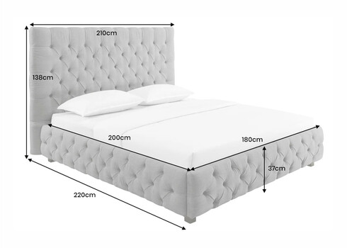 Voodi CHESTERFIELD hall lina, 180x200 cm