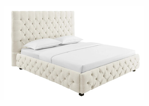 Voodi CHESTERFIELD beež lina, 180x200 cm