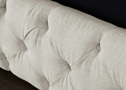 Voodi CHESTERFIELD beež lina, 180x200 cm