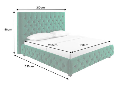 Voodi CHESTERFIELD roheline, 180x200 cm