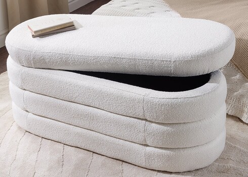 Pink panipaigaga VOQUE valge buklee, 113x48xH49 cm