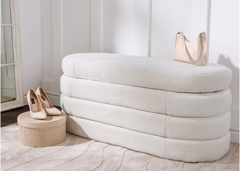 Pink panipaigaga VOQUE valge buklee, 113x48xH49 cm