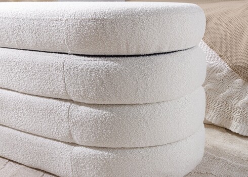 Pink panipaigaga VOQUE valge buklee, 113x48xH49 cm