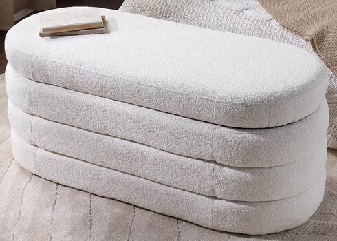 Pink panipaigaga VOQUE valge buklee, 113x48xH49 cm