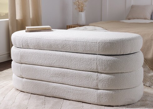 Pink panipaigaga VOQUE valge buklee, 113x48xH49 cm