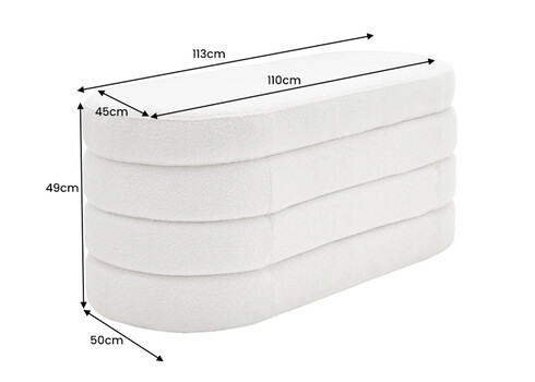 Pink panipaigaga VOQUE valge buklee, 113x48xH49 cm