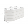 Pink panipaigaga VOQUE valge buklee, 113x48xH49 cm