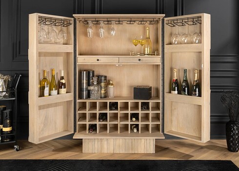 Baarikapp ART DECO hele puit, 95x42xH141 cm