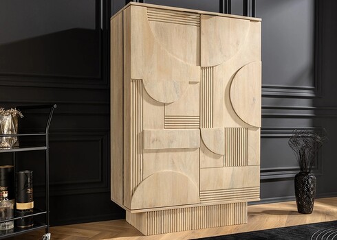 Baarikapp ART DECO hele puit, 95x42xH141 cm