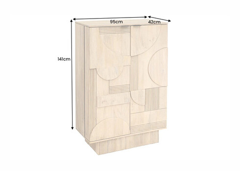 Baarikapp ART DECO hele puit, 95x42xH141 cm
