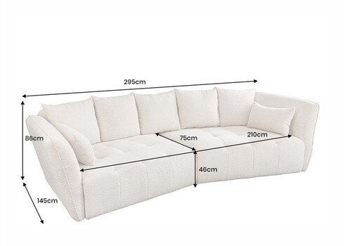 Diivan ROYAL beež buklee, 295x145xH86 cm