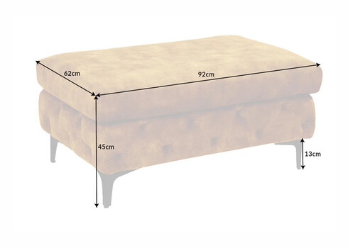 Tumba MODERN BAROQUE kollane, 92x62xH45 cm