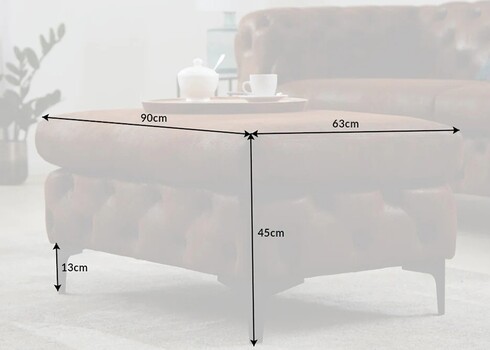 Tumba MODERN BAROQUE antiikpruun, 90x63xH45 cm