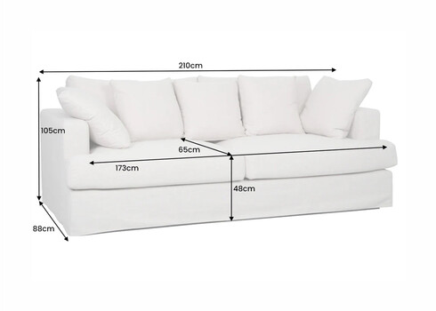 Diivan HEAVEN helebeež, 210x88xH105 cm