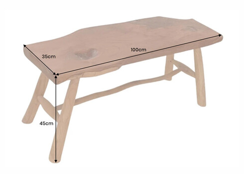 Pink ROOT tiikpuu, 100x35xH45 cm