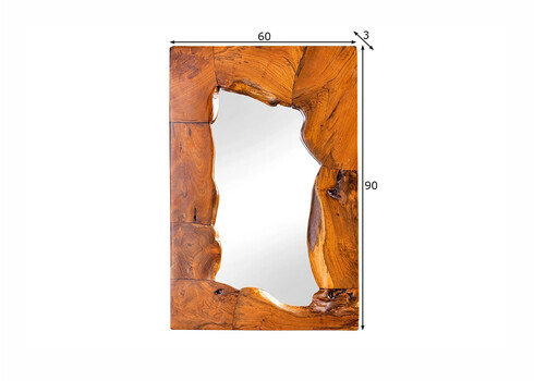 Seinapeegel MOSAIC tiikpuu, 60x3xH90 cm