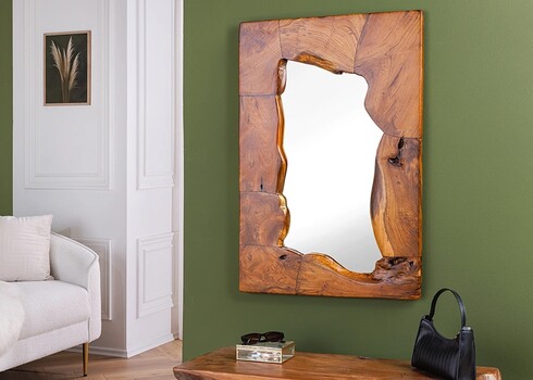 Seinapeegel MOSAIC tiikpuu, 60x3xH90 cm