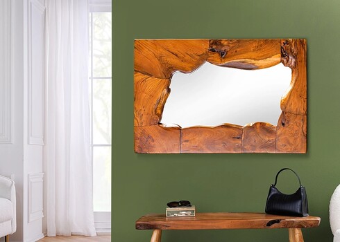 Seinapeegel MOSAIC tiikpuu, 60x3xH90 cm