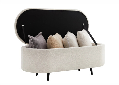 Pink panipaigaga VOQUE valge buklee, 110x43xH45 cm