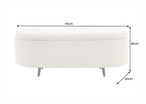 Pink panipaigaga VOQUE valge buklee, 110x43xH45 cm