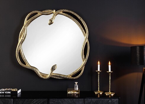 Seinapeegel SNAKE kuldne, 82x5xH80 cm