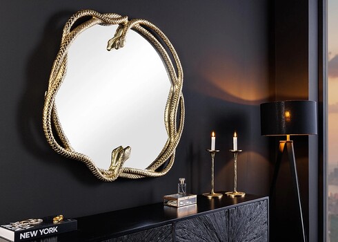 Seinapeegel SNAKE kuldne, 82x5xH80 cm