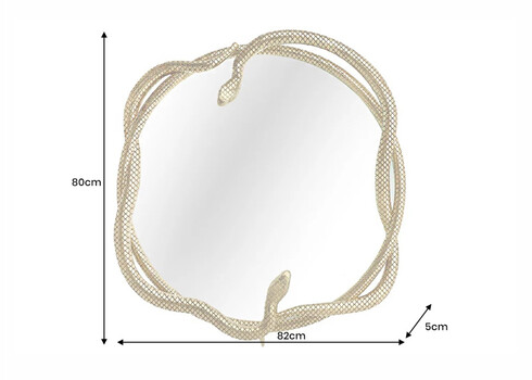 Seinapeegel SNAKE kuldne, 82x5xH80 cm