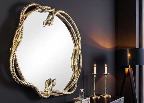 Seinapeegel SNAKE kuldne, 82x5xH80 cm