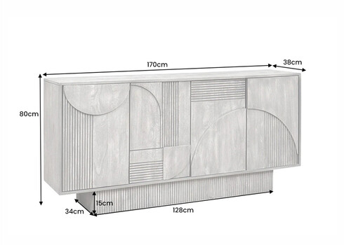 Kummut ART DECO pruun, 170x38xH80 cm