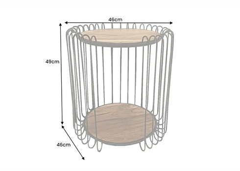 Diivanilaud TRUE pruun / must, D46xH49 cm