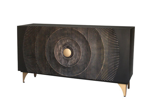 Kummut GOLDEN SUNSET must, 140x38xH75 cm