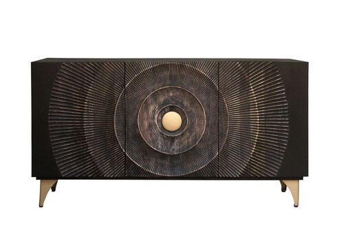 Kummut GOLDEN SUNSET must, 140x38xH75 cm