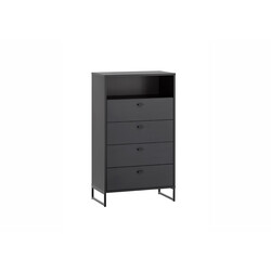 Kummut JANNE mattmust, 60x33xH104 cm