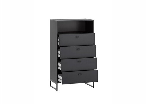 Kummut JANNE mattmust, 60x33xH104 cm