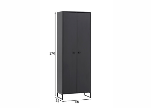 Jalatsikapp JANNE mattmust, 60x33xH170 cm