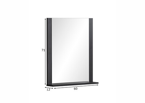 Seinapeegel JANNE mattmust, 60x12xH71 cm