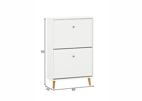 Jalatsikapp BJARNE mattvalge, 60x20xH92 cm