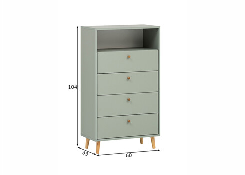 Kummut BJARNE roheline, 60x33xH104 cm