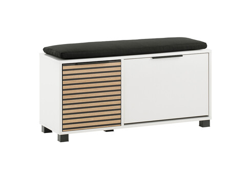 Jalatsikapp LOFT mattvalge / tamm, 98x33xH47 cm