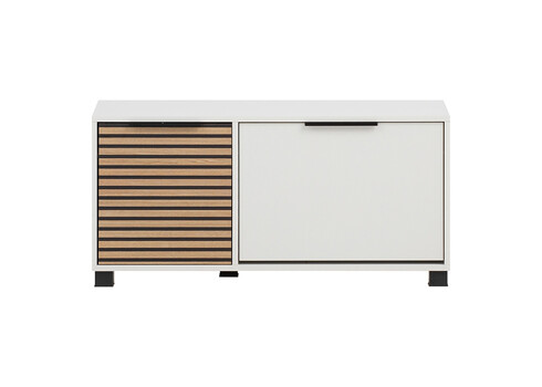 Jalatsikapp LOFT mattvalge / tamm, 98x33xH47 cm