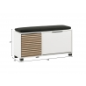 Jalatsikapp LOFT mattvalge / tamm, 98x33xH47 cm