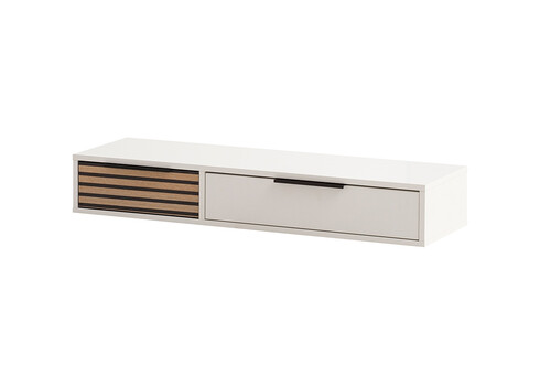 Konsoollaud LOFT mattvalge / tamm, 104x32xH16 cm