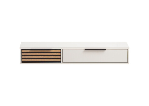 Konsoollaud LOFT mattvalge / tamm, 104x32xH16 cm