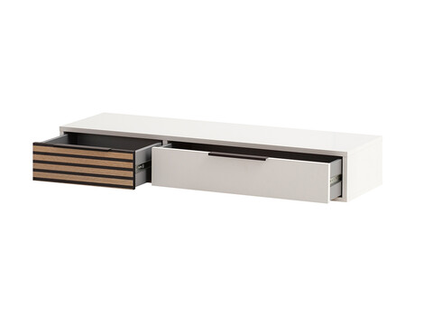 Konsoollaud LOFT mattvalge / tamm, 104x32xH16 cm
