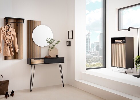 Seinanagi HANK pruun / mattmust, 50x21xH111 cm