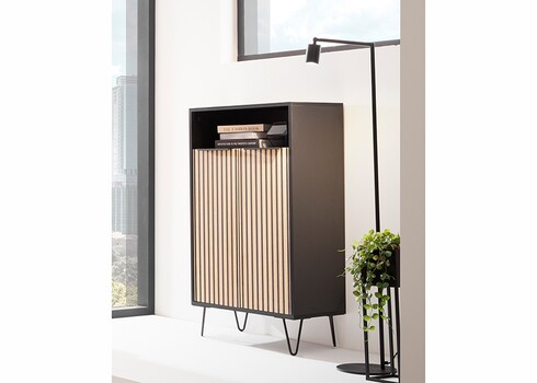 Jalatsikapp HANK mattmust / pruun, 98x33xH47 cm