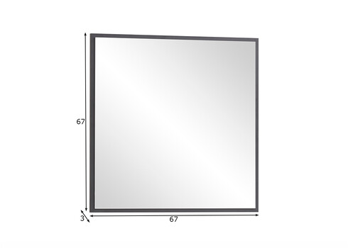 Seinapeegel ALEXA mattmust, 67x3xH67 cm